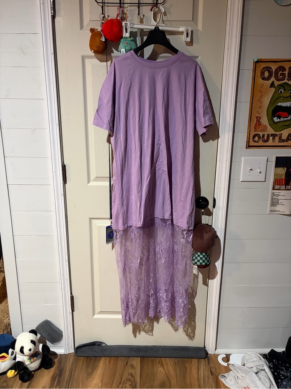 Lilac Lace Hem Women's Dress